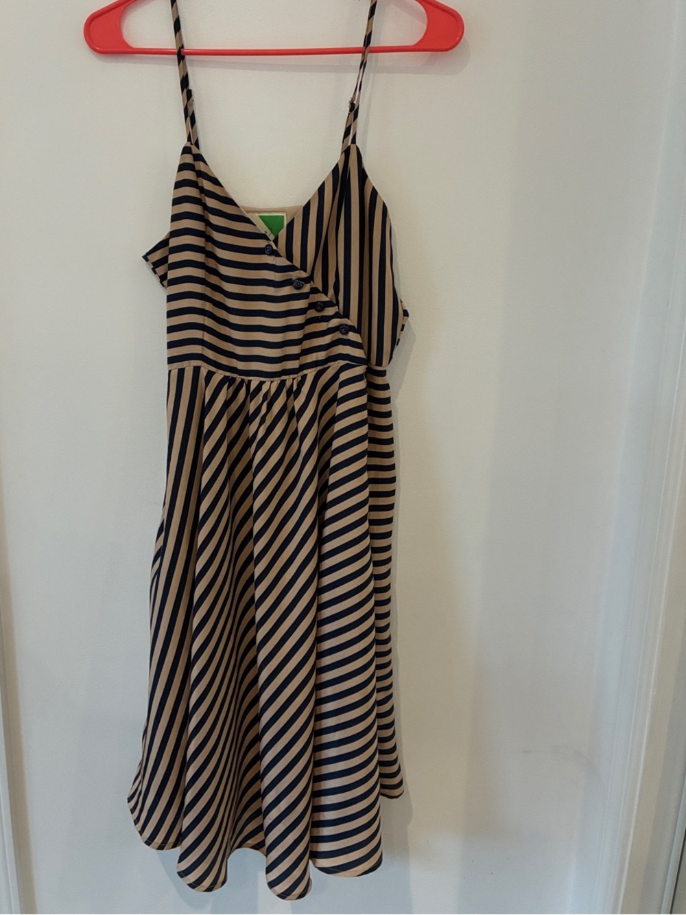 Striped Midi Sundress in Tan and Black